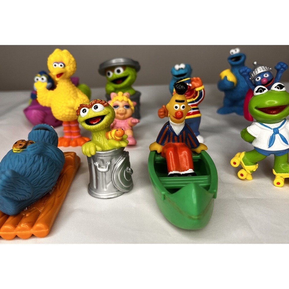 Vintage Sesame Street & Muppets Figure Lot 13 Big Bird Oscar Bert Elmo Kermit